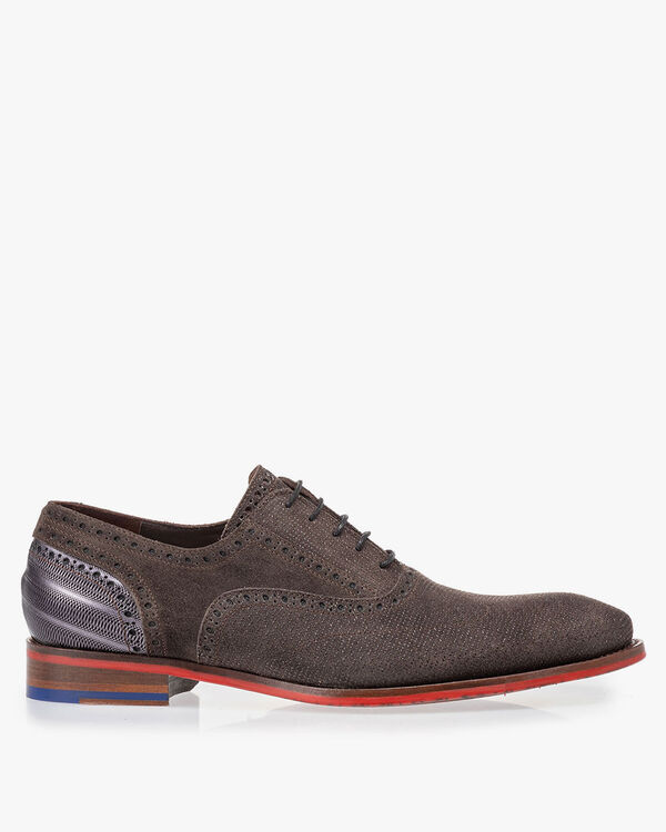Lace shoe dark brown with print