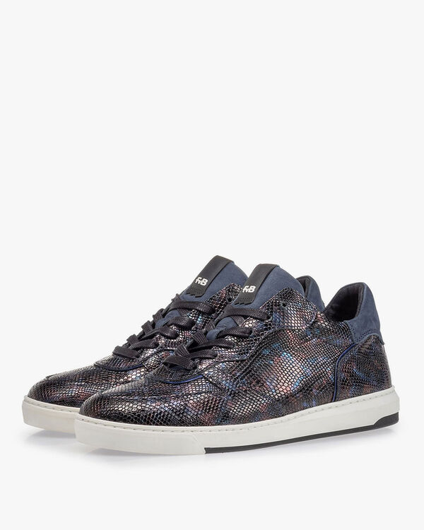 Sneaker snakeprint blauw