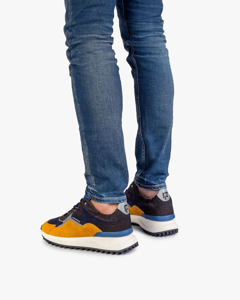 Noppi sneaker blauw/geel