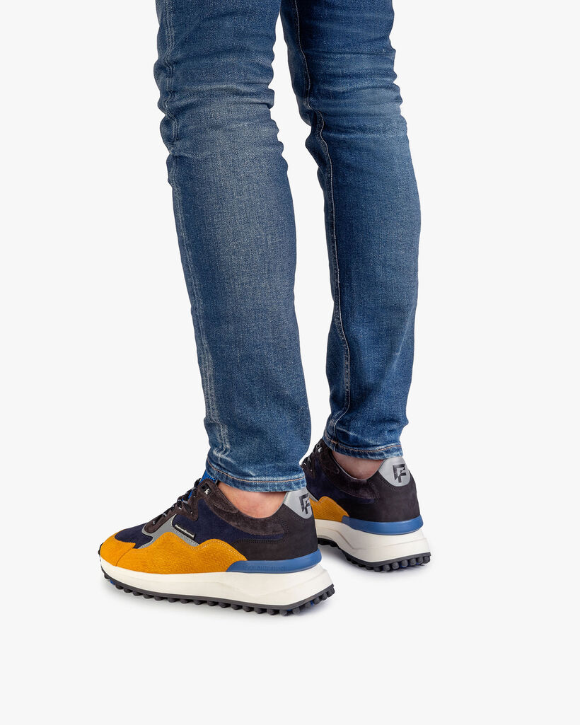 Noppi sneaker blauw/geel