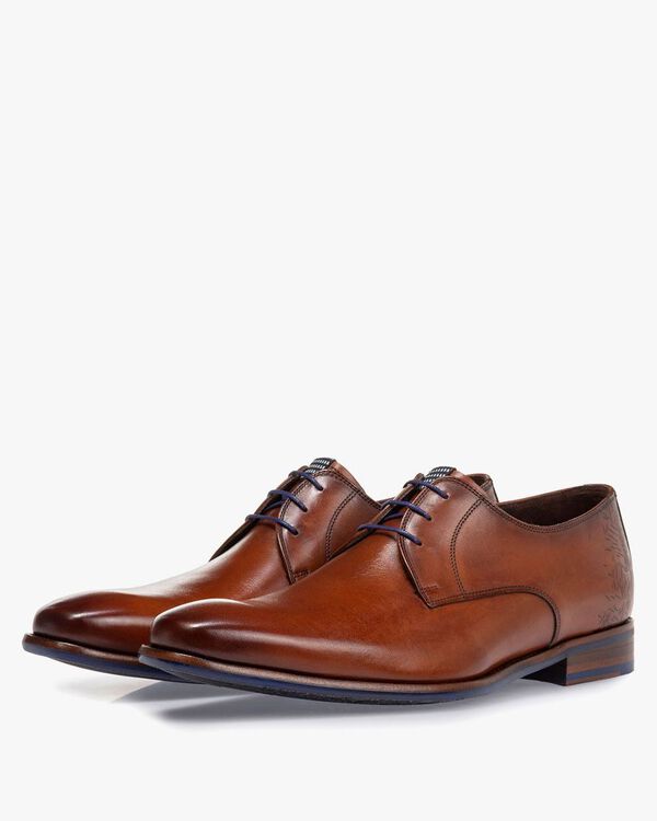 Veterschoen kalfsleer cognac