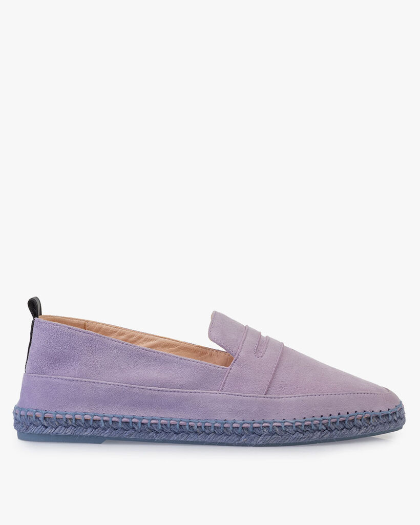 Espadrille suede leather purple