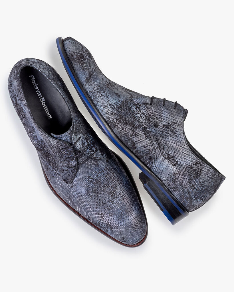 Veterschoen su&egrave;de blauw