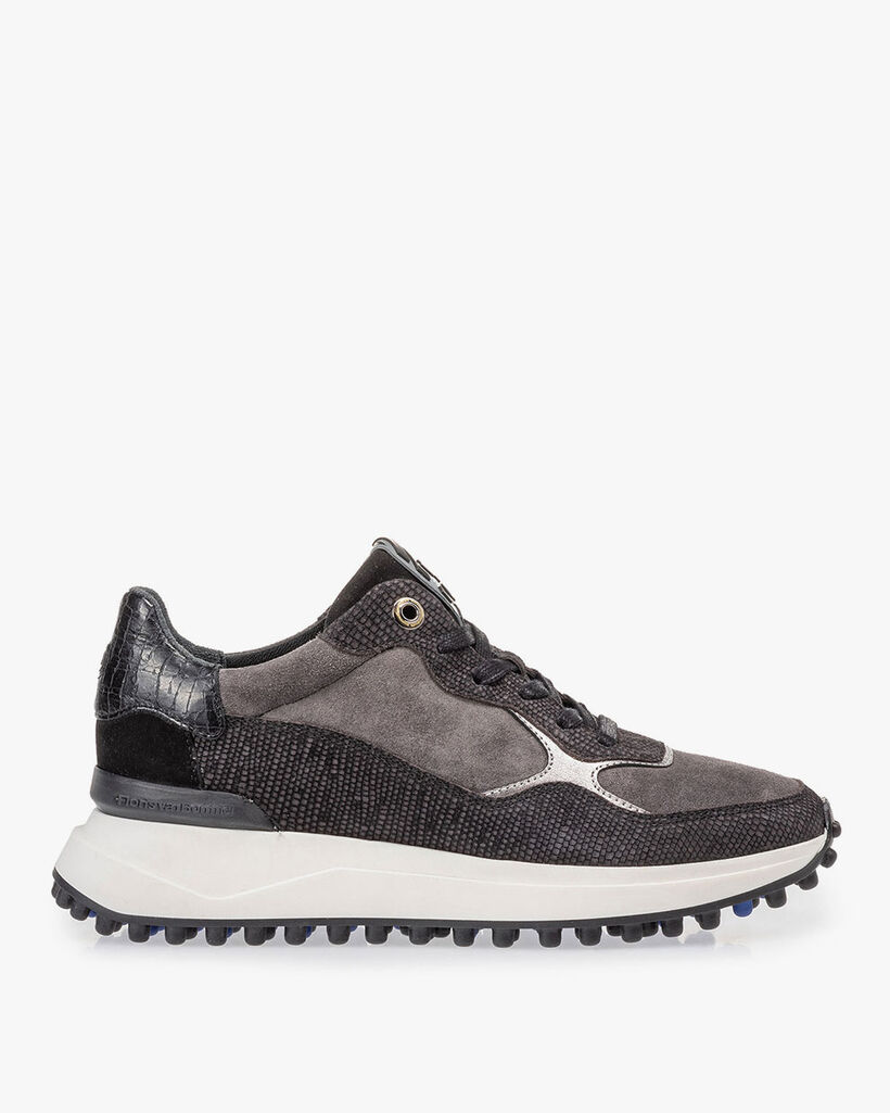 Noppi sneaker su&egrave;de zwart