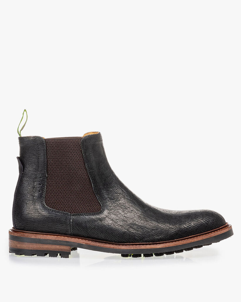 Chelsea boot zwart met print