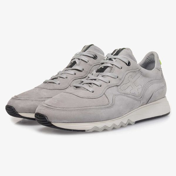 Light grey nubuck leather sneaker