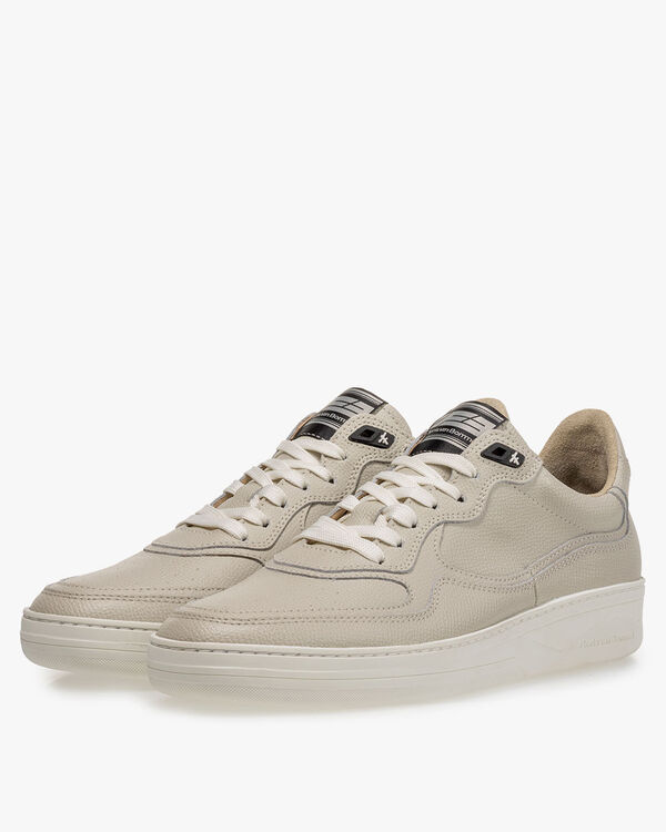 Sneaker geprint leer naturel