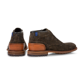 Lace boot suede dark green