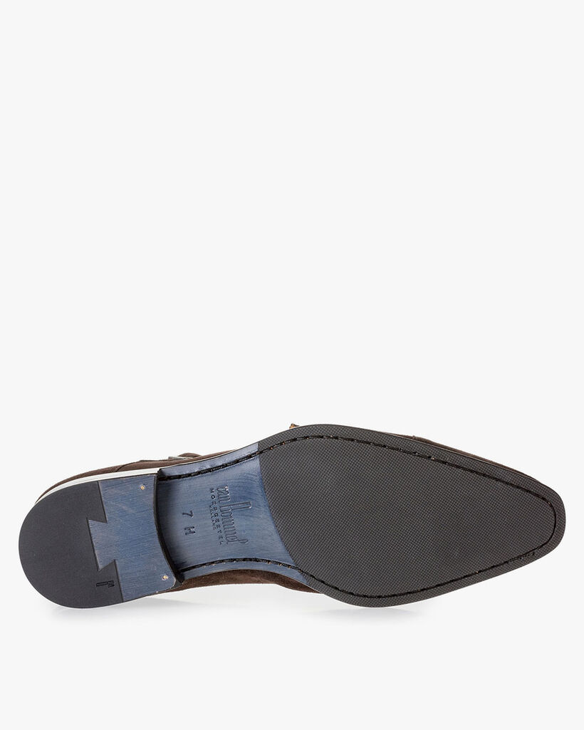 Brown suede monk