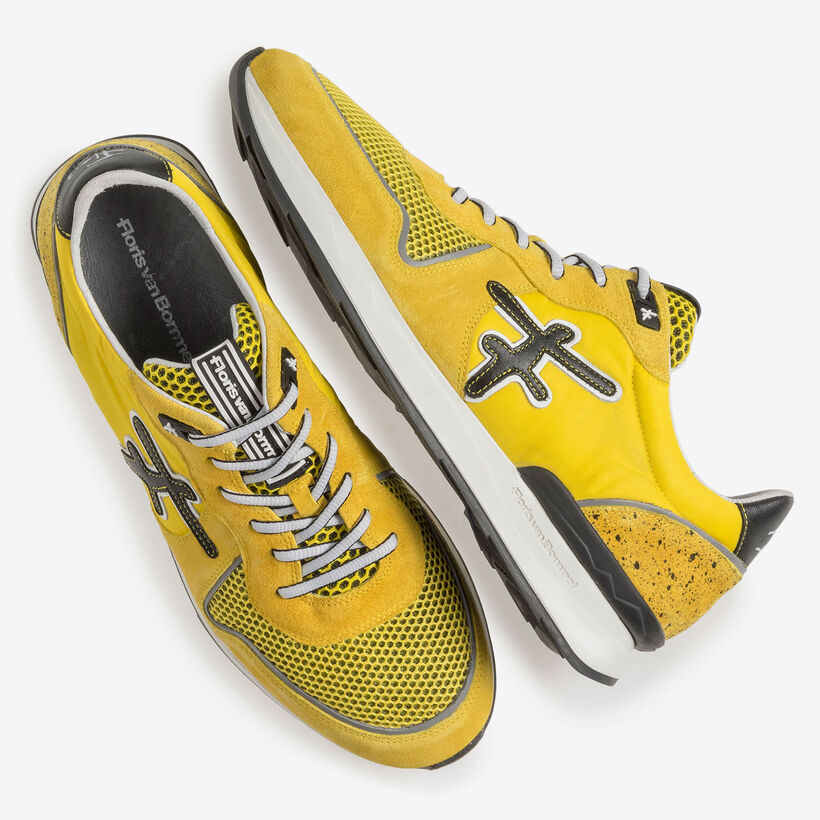 Yellow suede leather sneaker