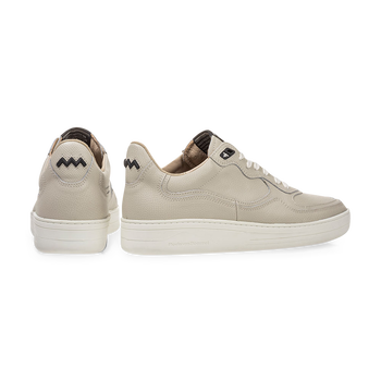 Sneaker geprint leer naturel
