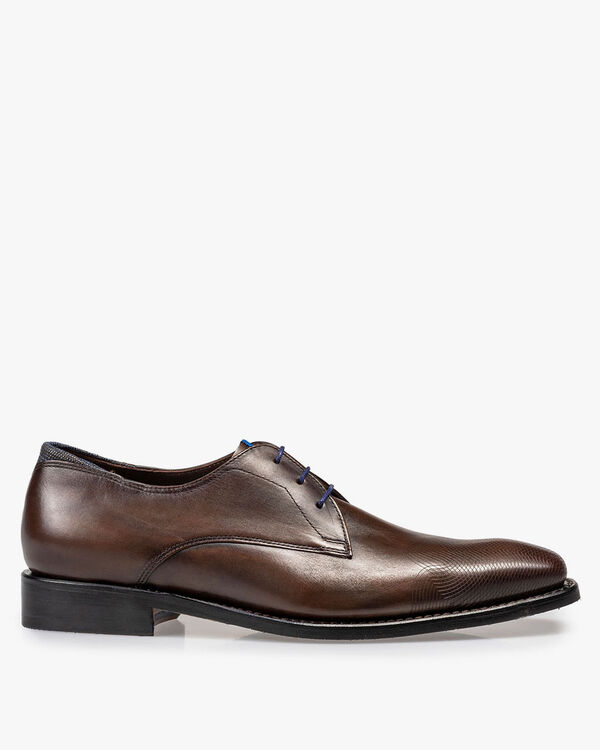 Dark brown calf leather lace shoe