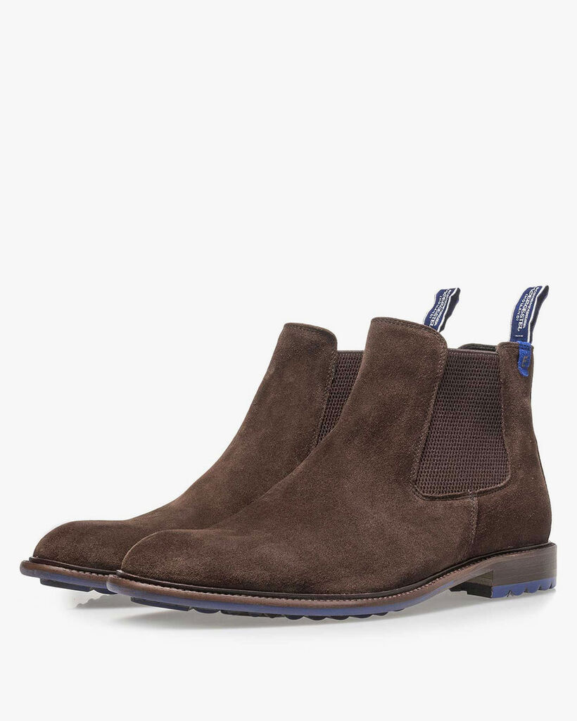 Dark brown suede Chelsea boot