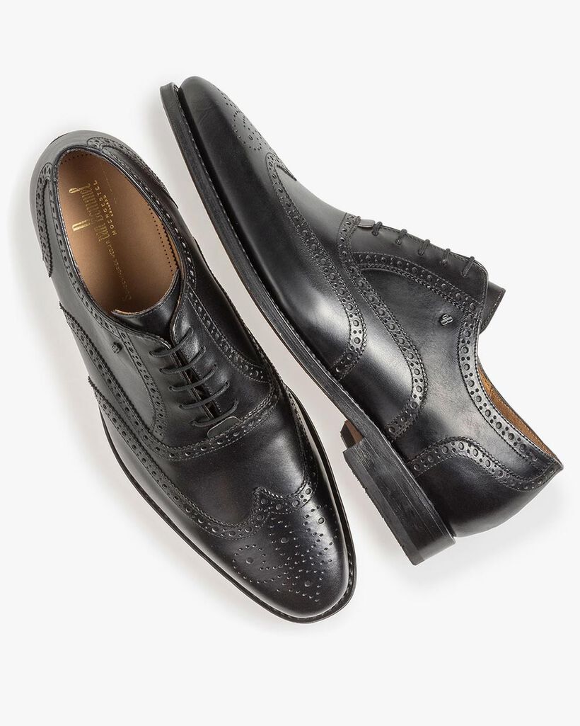 Zwarte kalfsleren brogue