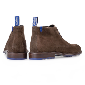 Lace boot suede leather taupe