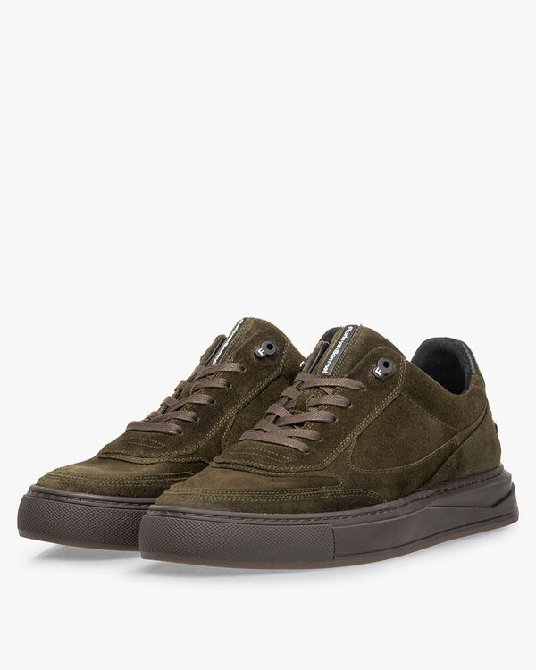 Sneaker su&egrave;de donkergroen