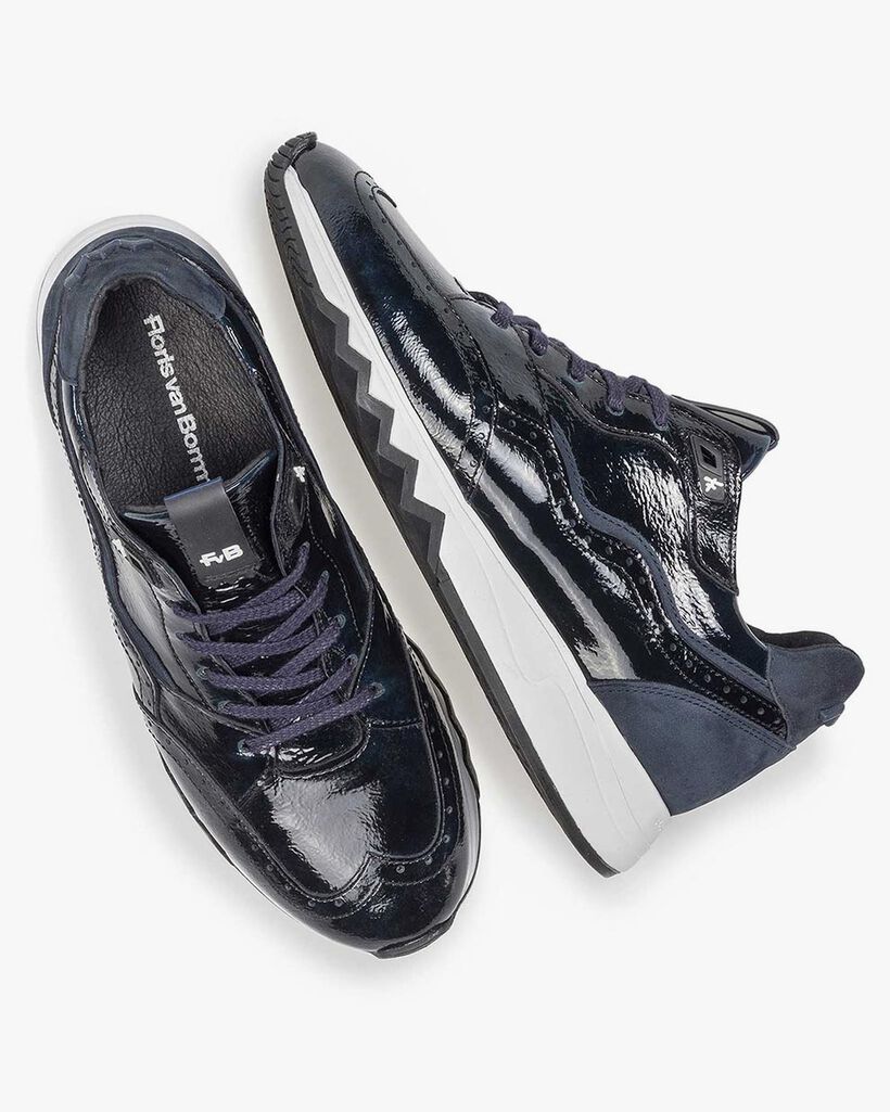 Blauwe lakleren sneaker