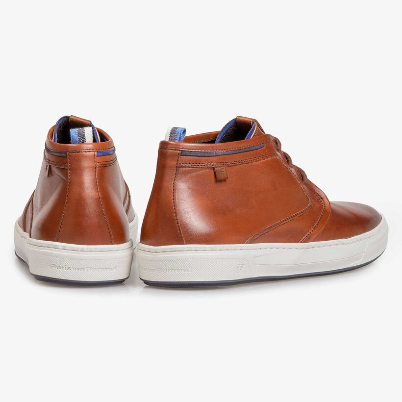 Kalfsleren veterboot donker cognac