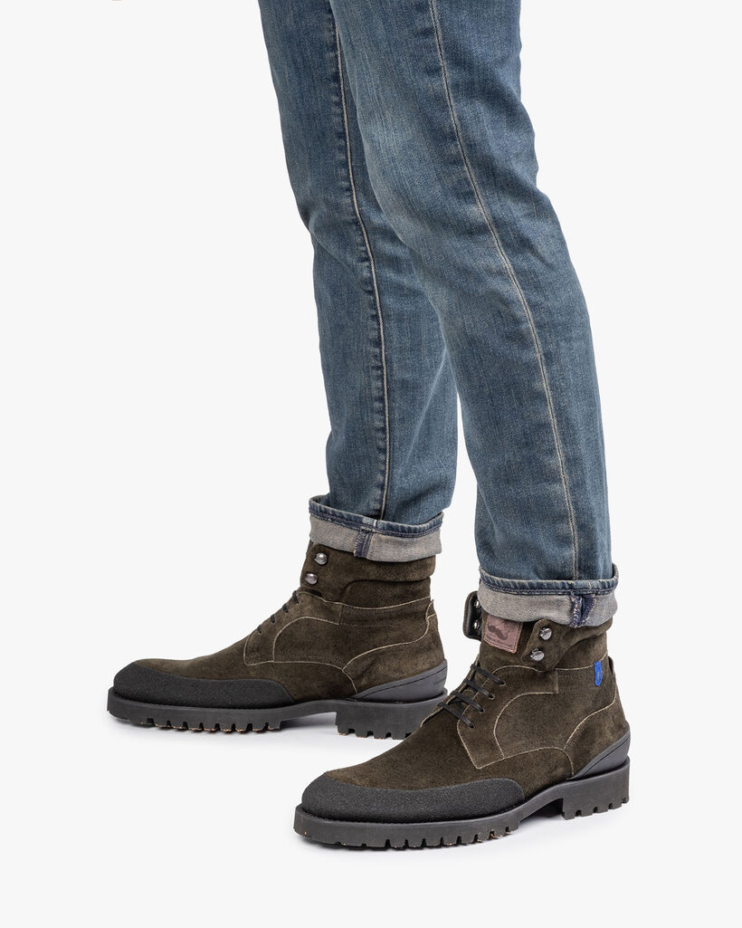 Veterboot groen su&egrave;de