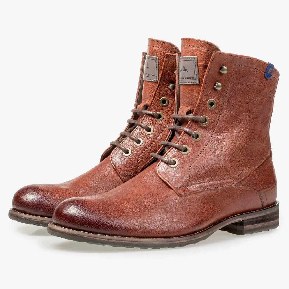 Wol gevoerde cognac leren veterboot