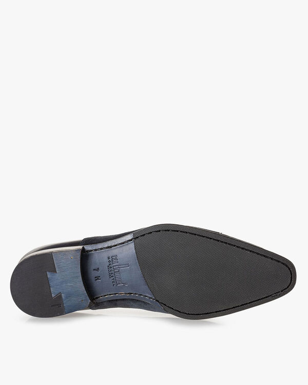 Veterschoen kalfsleer blauw