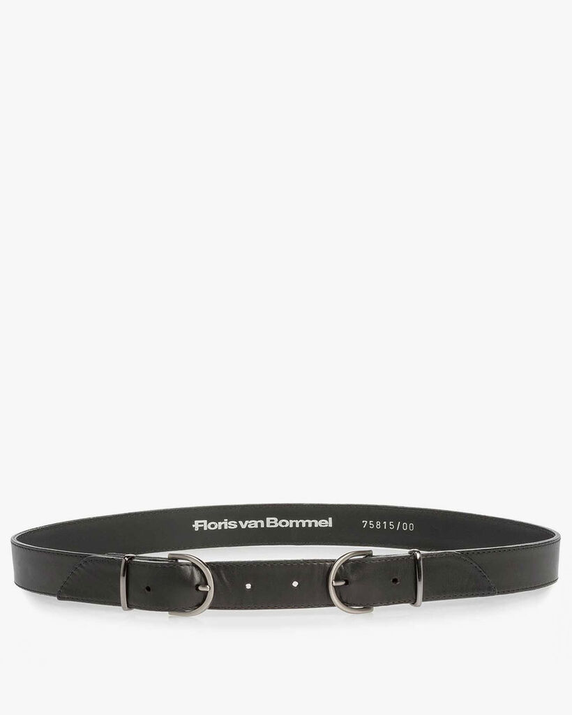 Black calf leather belt
