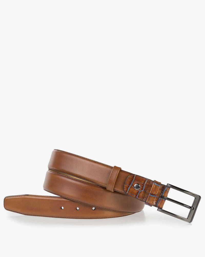 Cognac riem van kalfsleer