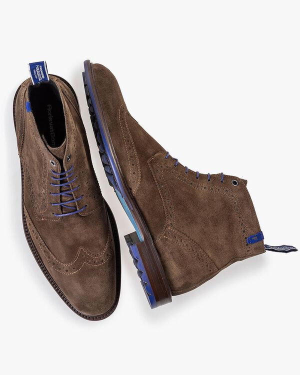 Su&egrave;de veterboot donker taupe/bruin