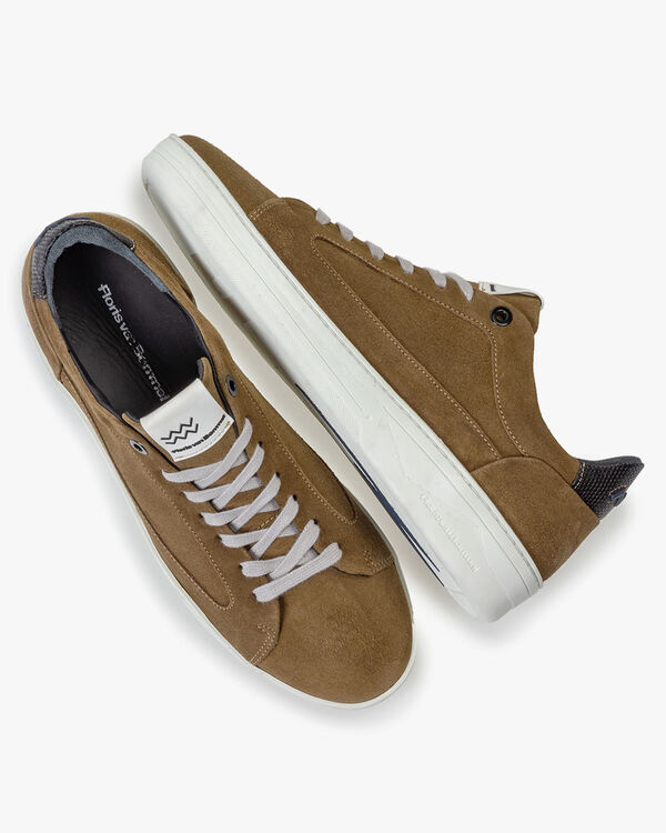 Sneaker beige suede leather
