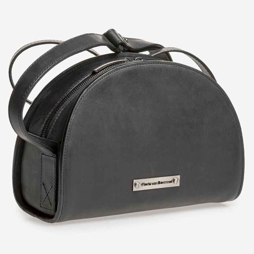 Zwarte kalfsleren tas