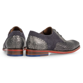 Veterschoen grijs metallic