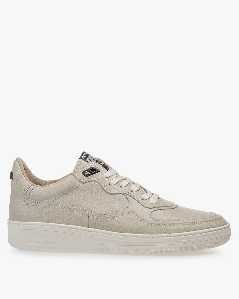 Sneaker geprint leer naturel
