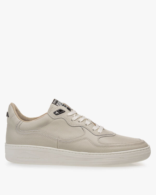 Sneaker geprint leer naturel