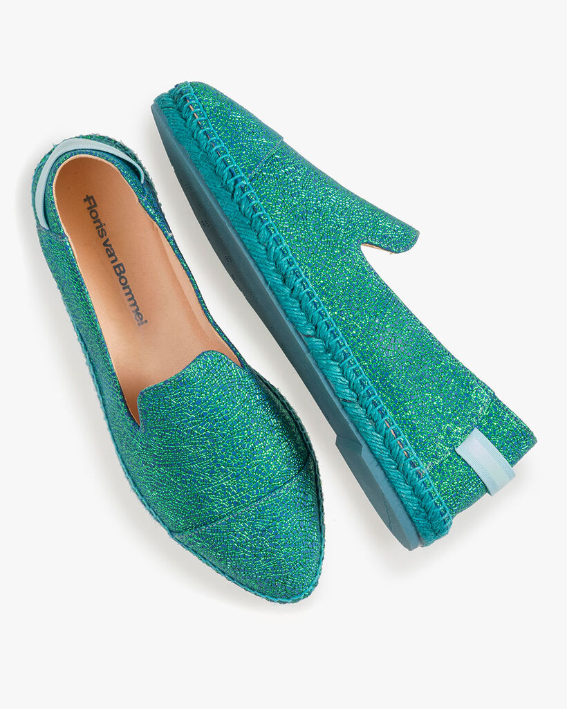 Blauwe espadrille metallicprint