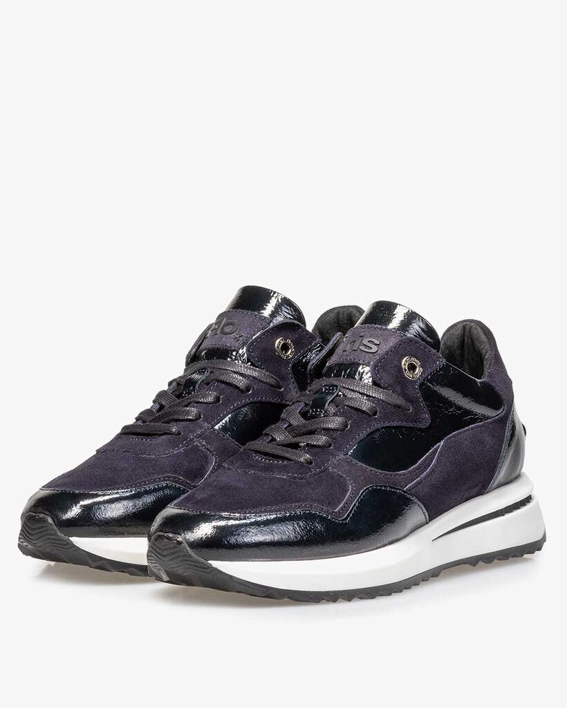Sneaker lakleer blauw