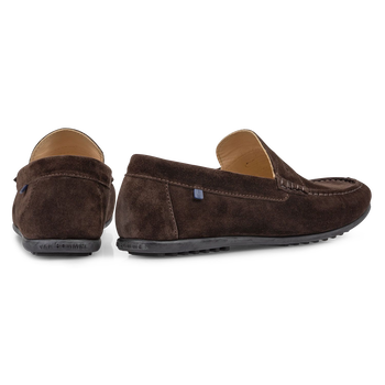 Mocassin su&egrave;de donkerbruin