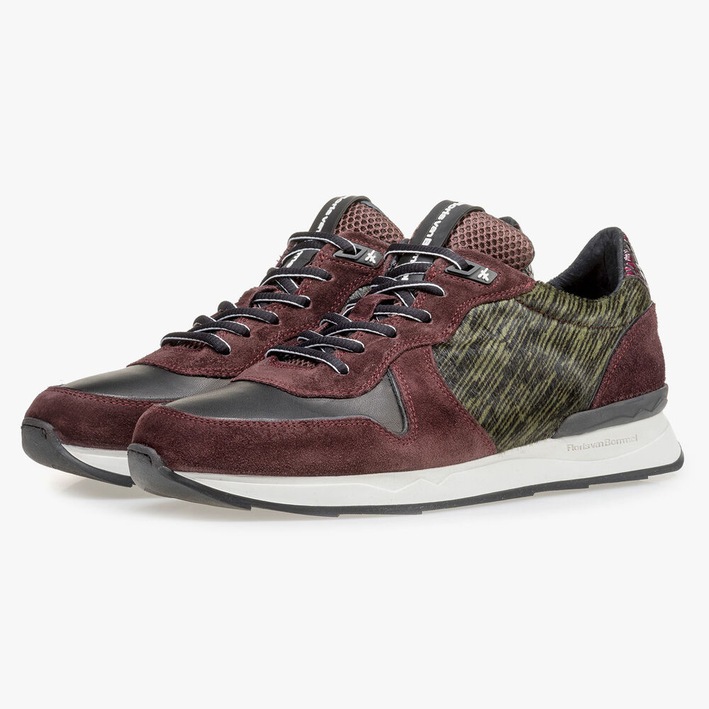 Red suede leather sneaker