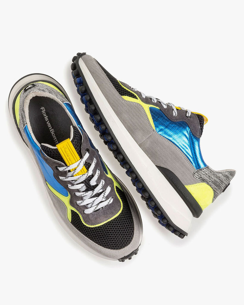 Multi-color sneaker geel/blauw