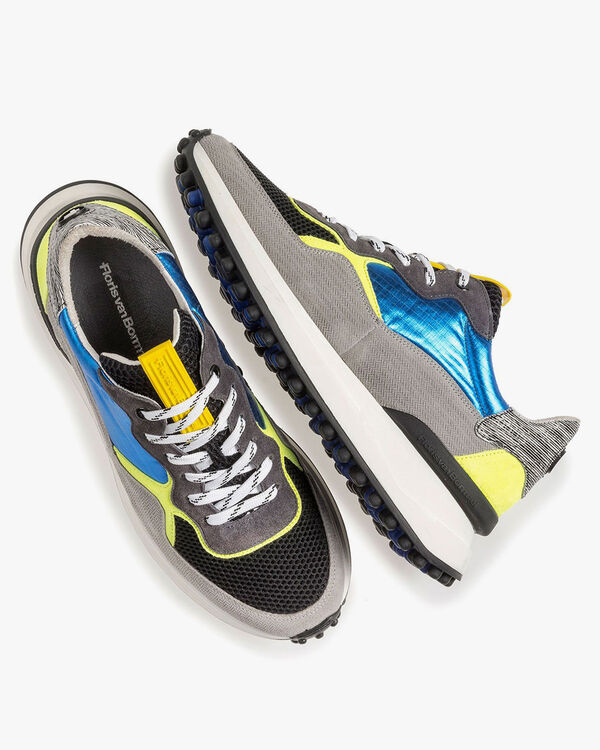 Multi-color sneaker geel/blauw