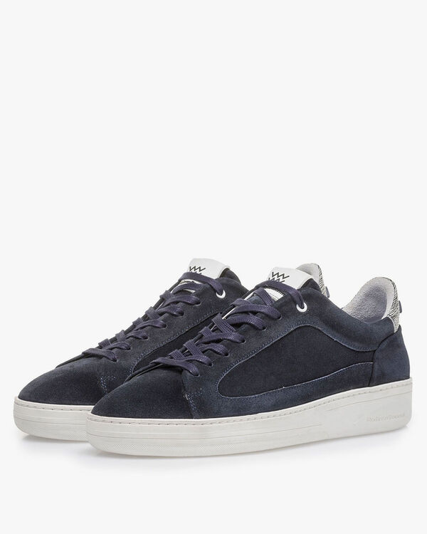 Donkerblauwe su&egrave;de sneaker