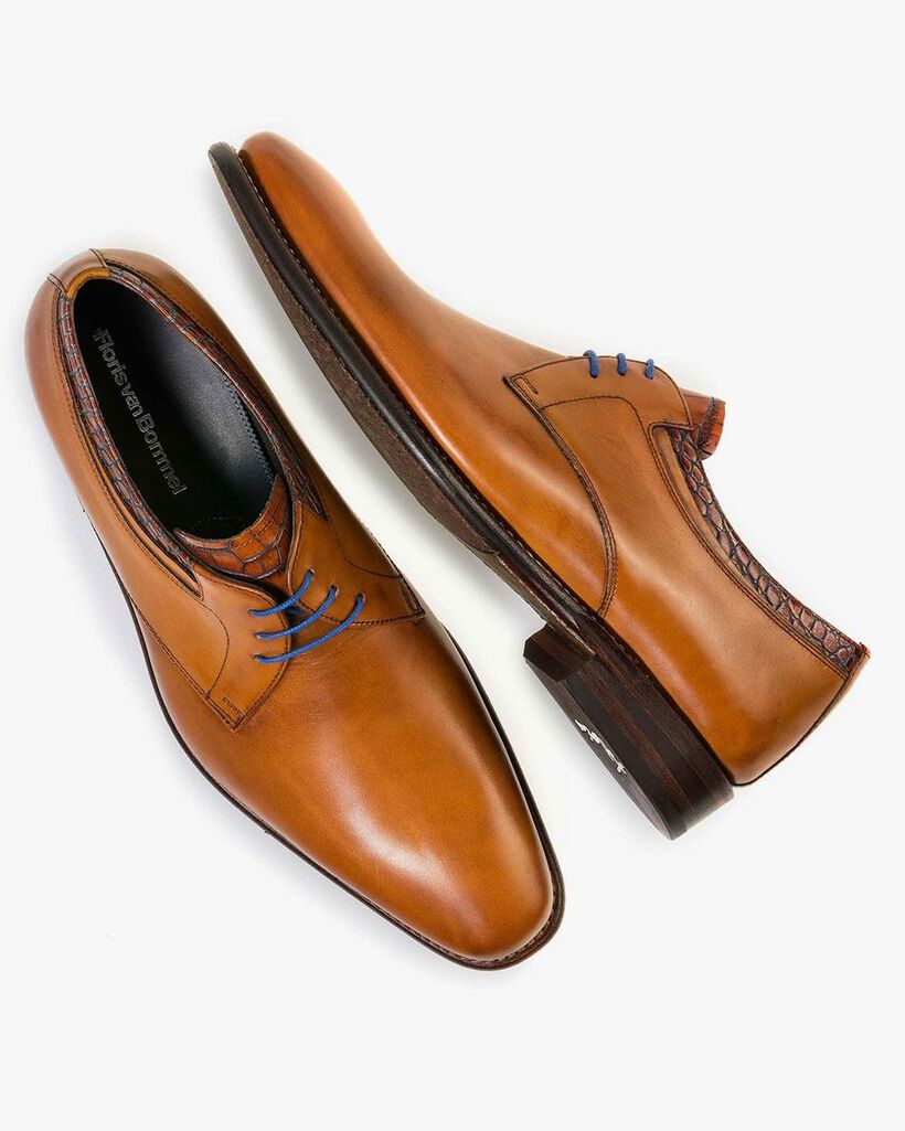 Cognac veterschoen kalfsleer