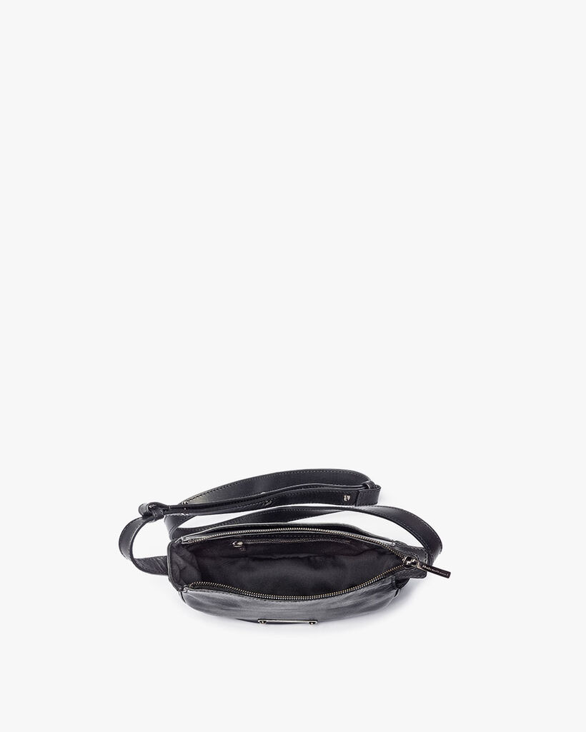Zwarte leren cross body bag