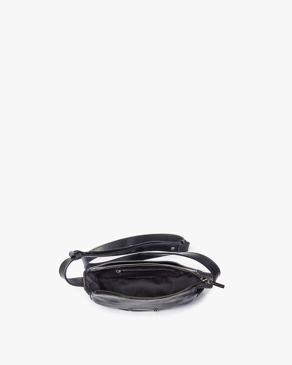Zwarte leren cross body bag