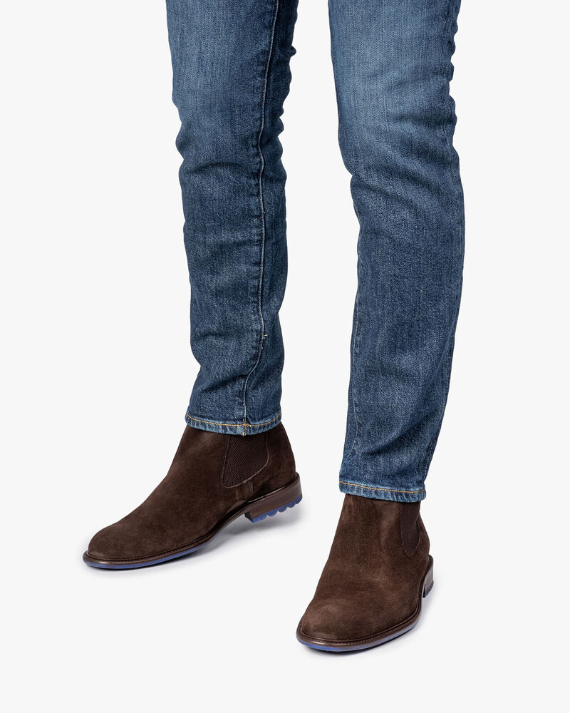 Dark brown suede Chelsea boot