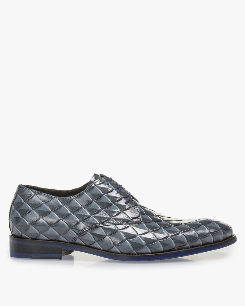 Premium grijze veterschoen met print