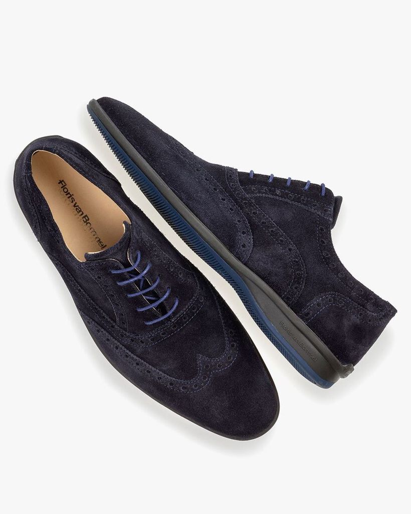 Veterschoen su&egrave;de blauw