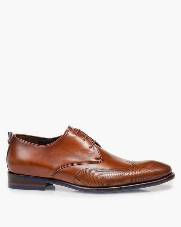 Veterschoen kalfsleer cognac