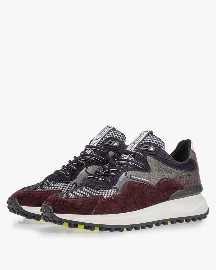 Noppi sneaker burgundy red/blue