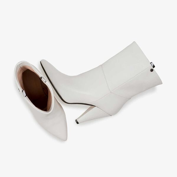 Off-white nappa leather high boots