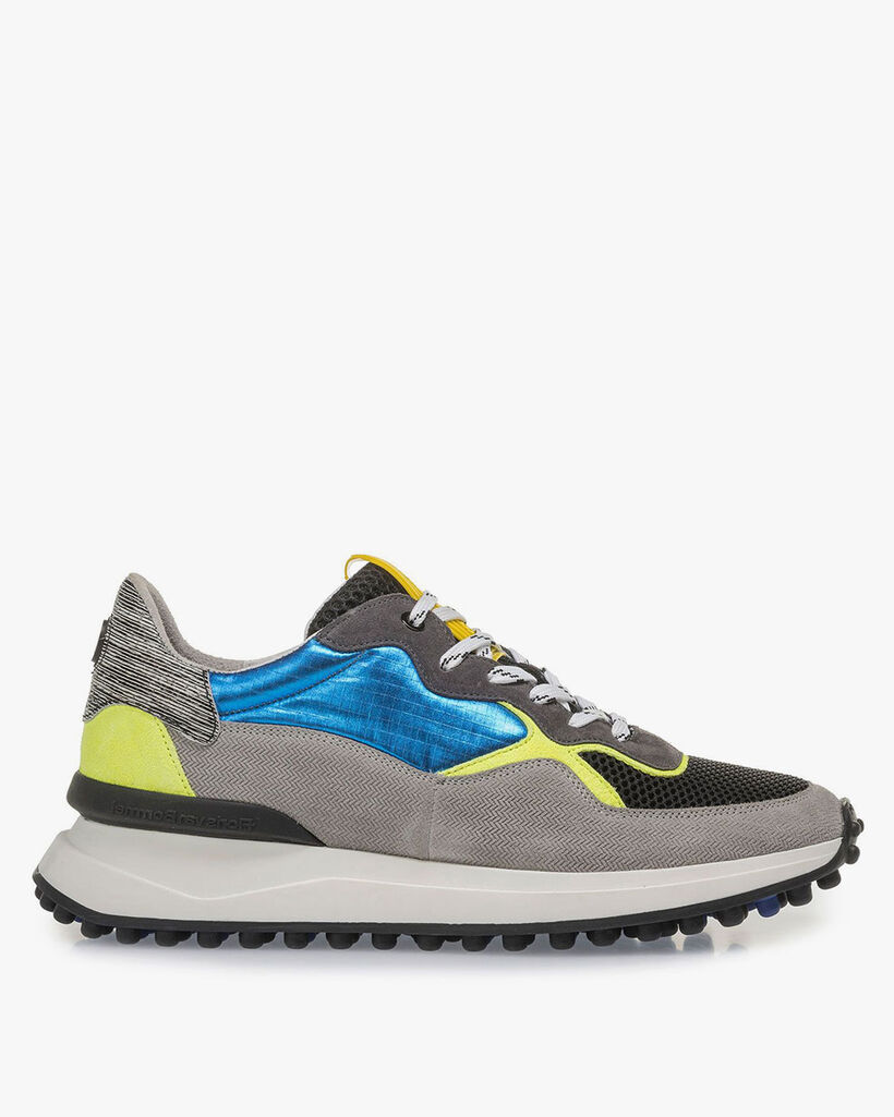 Multi-color sneaker geel/blauw